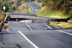 A damaged roadway 