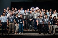 Members of Penn State SPE pose with the Outstanding Student Chapter Award.