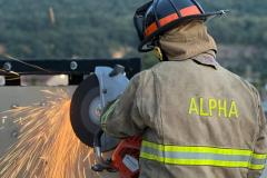 Kara Stover during training with Alpha Fire Company