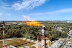 Methane flare from petrochemical plant