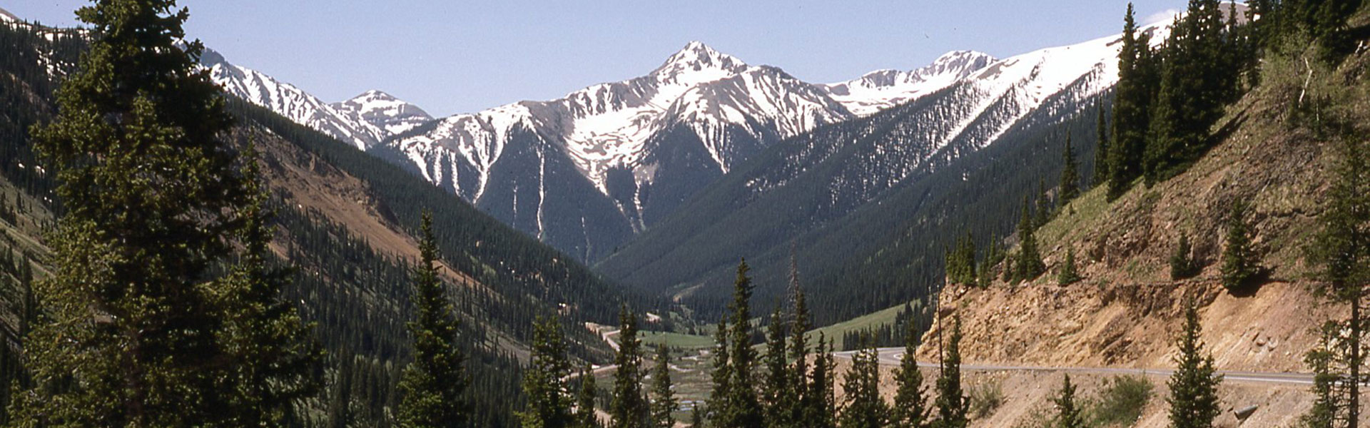 Snow-capped mountain scene