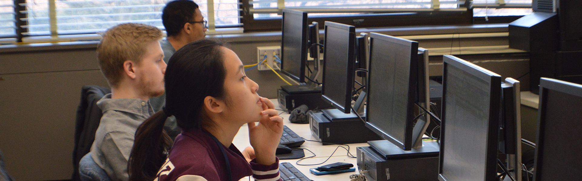 students at computers