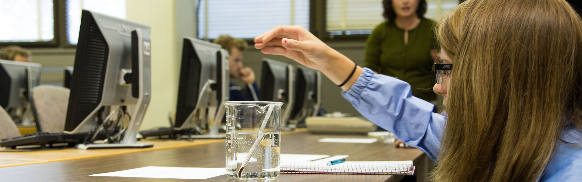 Student in lab