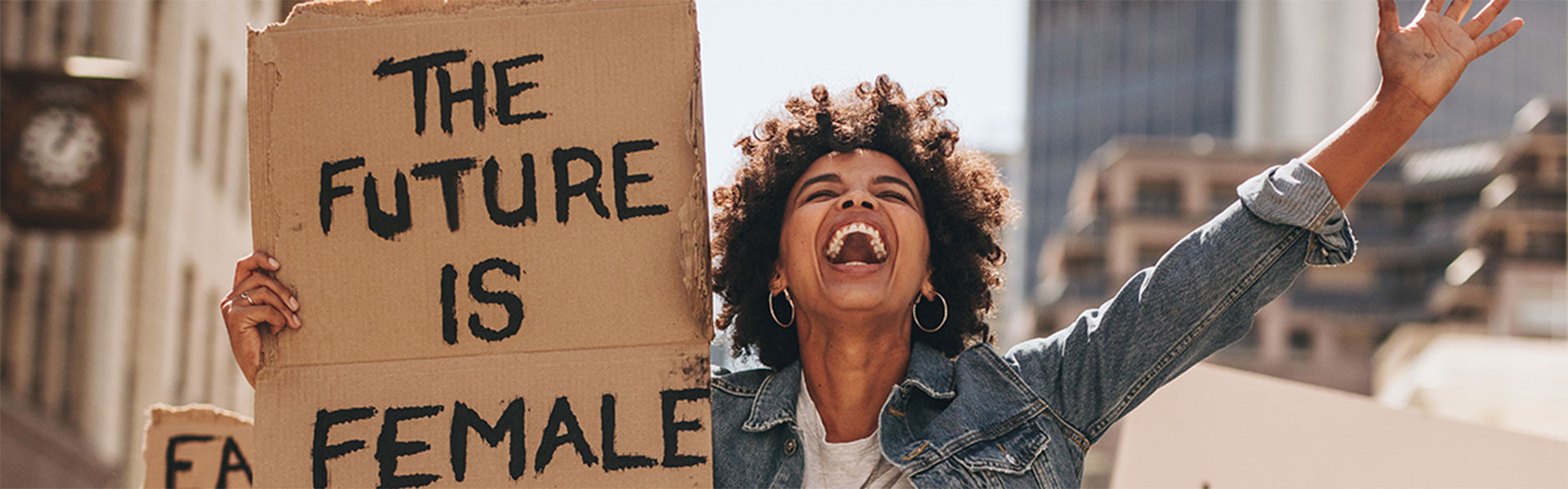 Women with sign