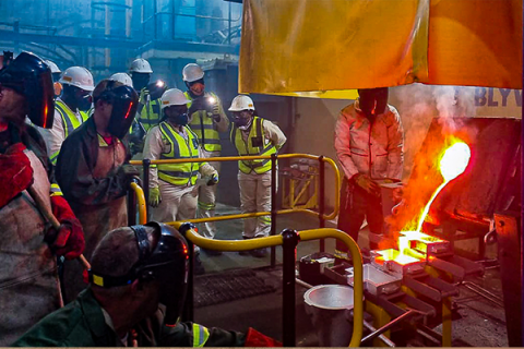 EME students toured the Blyvoor Gold Mine in Carltonville, South Africa to observe every process stage, including smelting, which removes impurities from the ore to produce pure gold