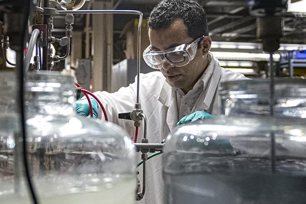 Mohammad Rezaee, Centennial Career Development Professor in Mining Engineering, works in the Center for Critical Minerals Lab, one of the EMS labs that earned My Green Lab certification