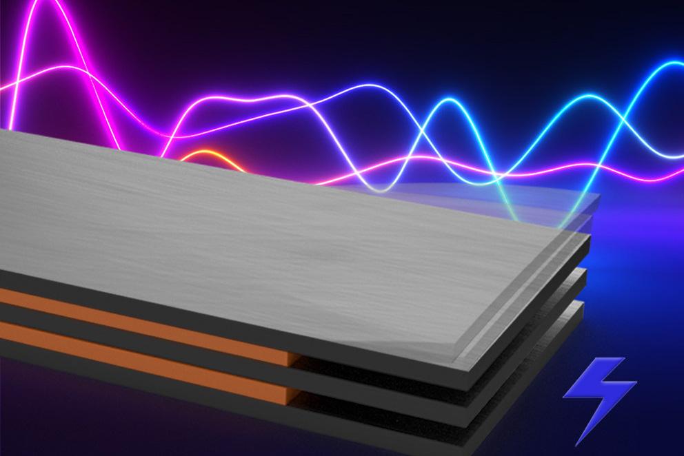 Schematic of a piezoelectric energy harvester that transforms mechanical vibrations to electrical energy.